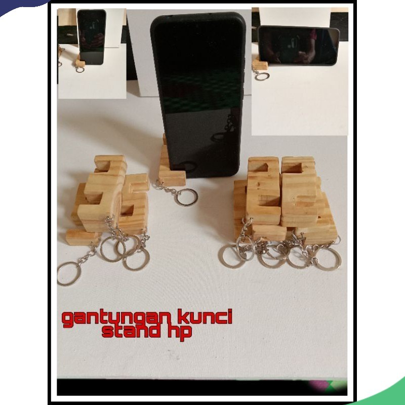 GANTUNGAN KUNCI STAND HP/STAND HP KAYU