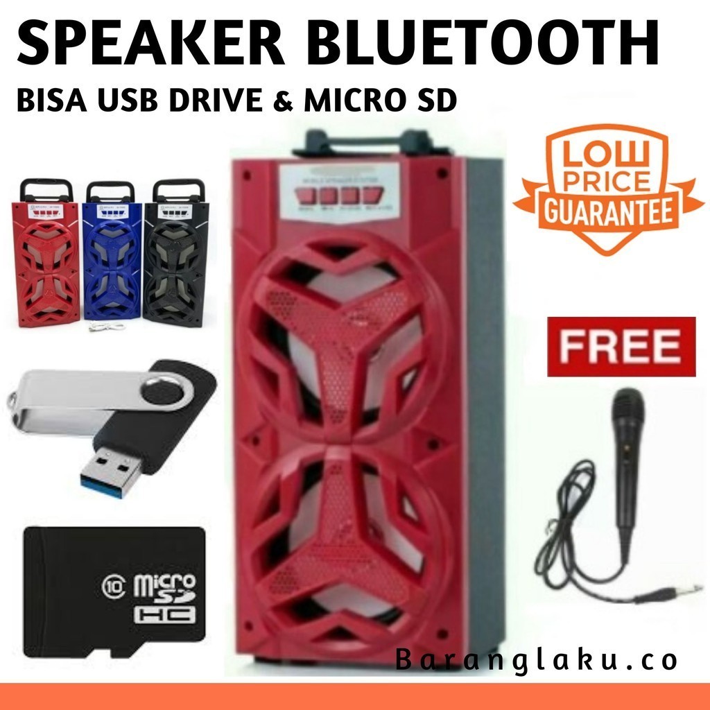BISA COD - SPEAKER BLUETOOTH SX-Y2005A BONUS MIC KARAOKE / SPEAKER MULTIFUNGSI FM RADIO MEMORY CARD 