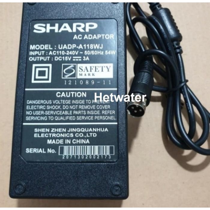 Adaptor TV LED Sharp AQUOS UADP-118WJ 15V 4 Pin Original Best