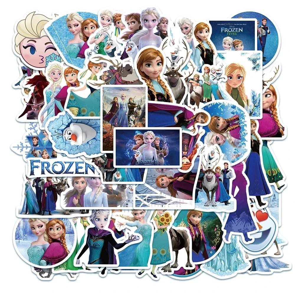 

50PCS Disney Movie Frozen Anna Elsa Stickers Anime Decal Skateboard Laptop Motorcycle Cute Kawaii Cartoon Sticker Pack Kids Toy