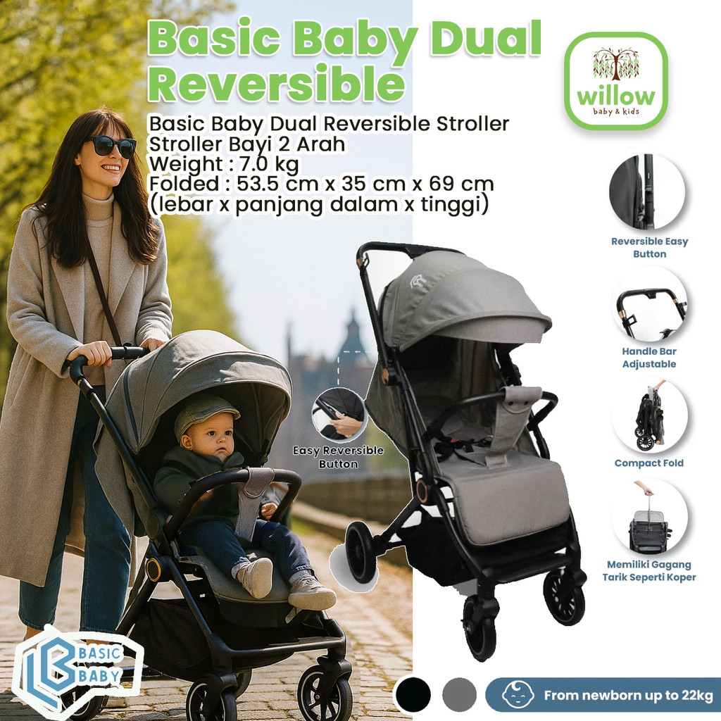 Stroller Bayi - Basic Baby Dual Reversible