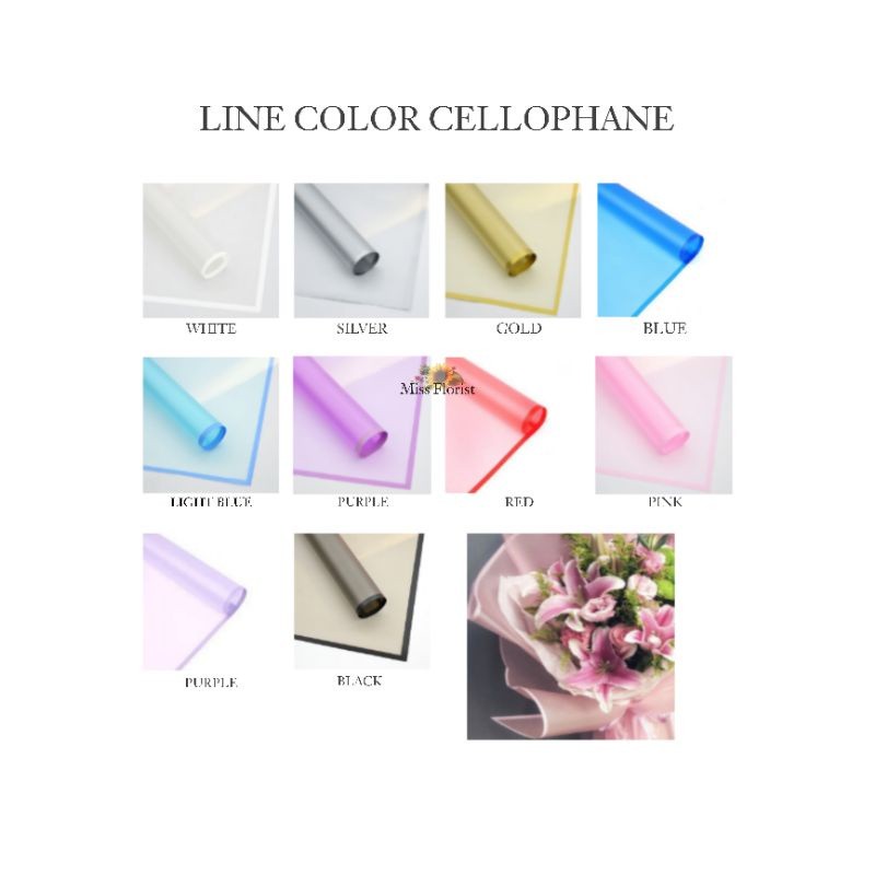 

[5 PCS] 019.FLOWER WRAPPING LINE COLOR CELLOPHANE / KERTAS BUNGA
