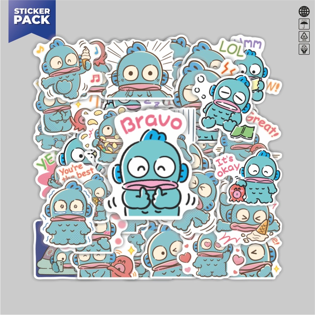 

[100PCS]Stiker Pack Stiker Kartun Karakter Hangyodon Aesthetic Vinyl Anti Air Dekorasi Sticker Laptop Buku Journal Koper Helm Casing HP Gitar Helm Skateboard