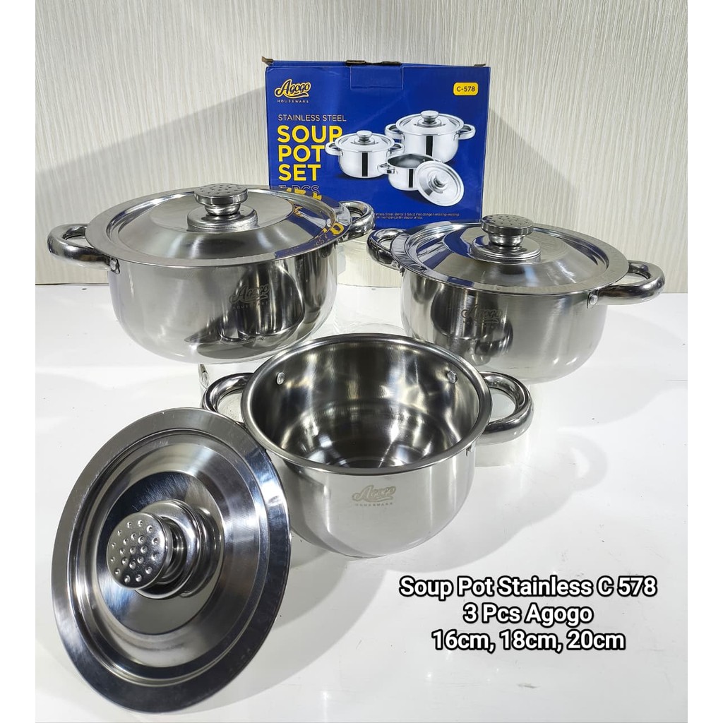 Panci Soup Pot Stainless Agogo