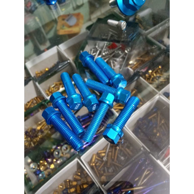 baut posh blue red Thailand 8x40 drat 12 panjang 4 cm 8x45 drat 12 4,5cm not probolt