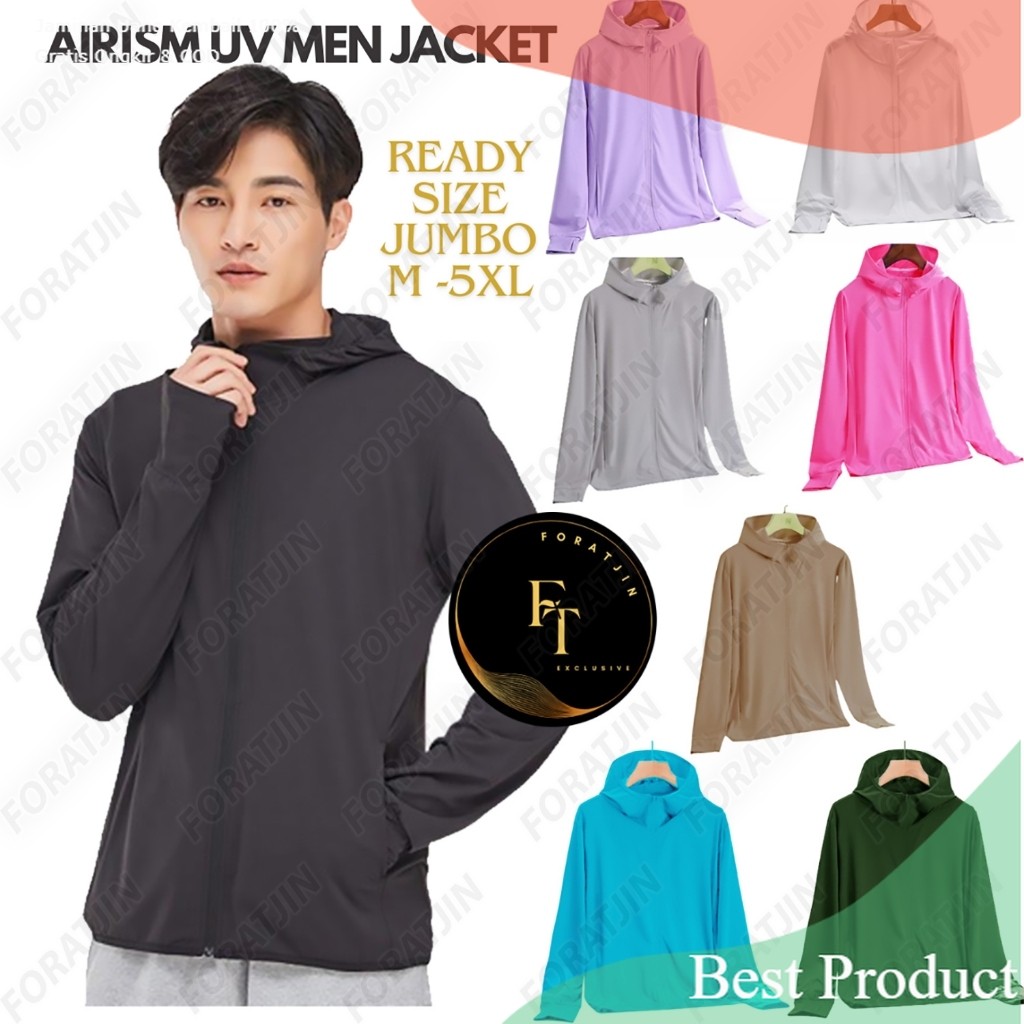 Shocking sale / Foratjin- Jaket Mesh Hoodie UV Protection Jaket Olahraga Running gym Sepeda Men