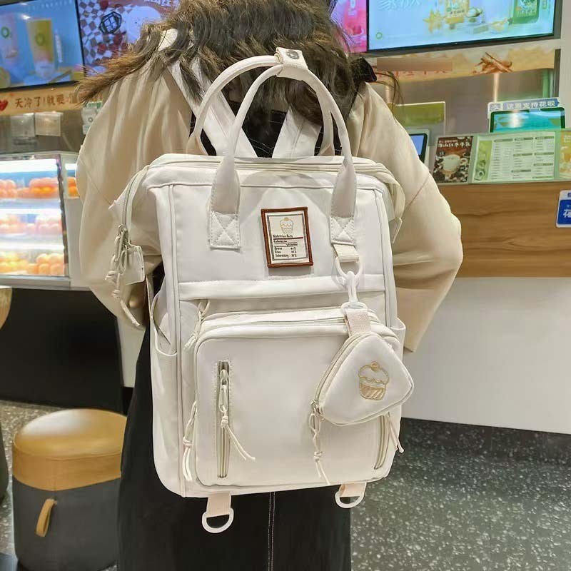(COD) sastra tas bahu kecil niche tas ransel wanita Import tas sekolah kanvas fashion bag backpack g