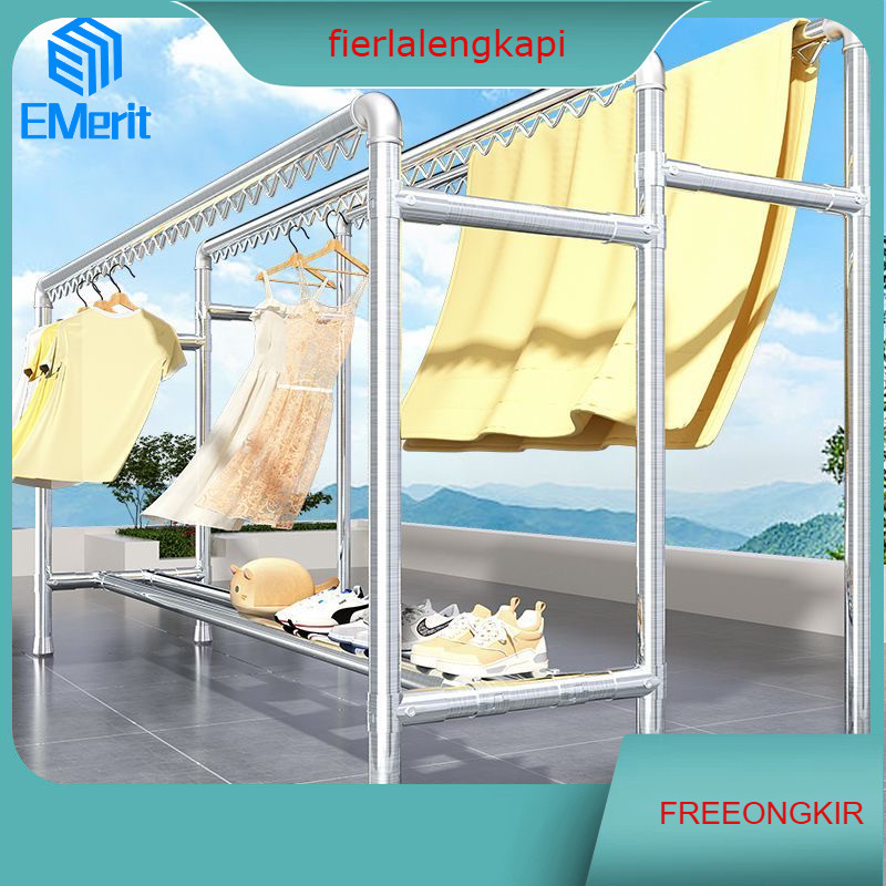Jemuran Baju Stainless Besar Jemuran Baju Aluminium Gantungan Baju Berdiri Stainless Steel Tebal