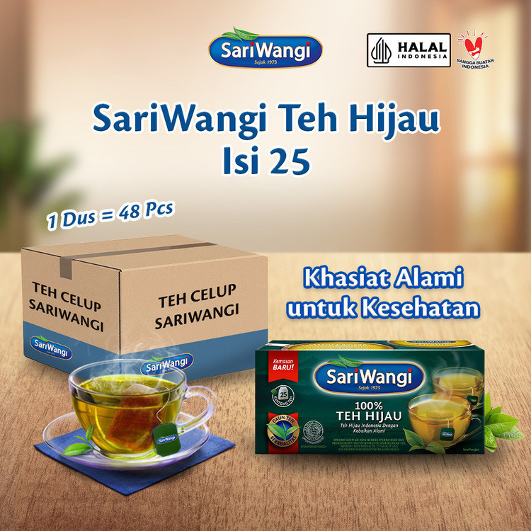 

Sariwangi Teh Hijau Celup Isi 25 Kantung Celup (Isi 48)
