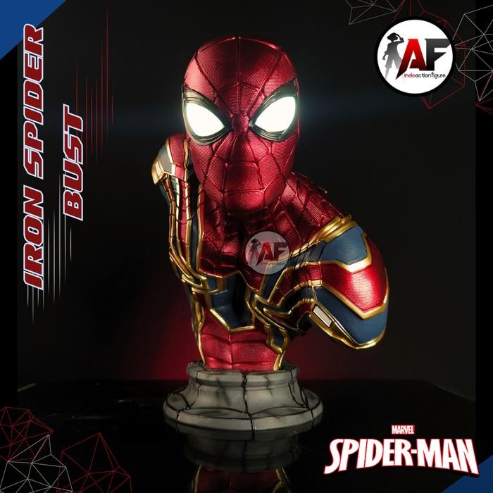 Statue Action Figure Avengers Spiderman Iron Spider , Iron Man MK50,Thanos ,Venom Bust Design - IRON