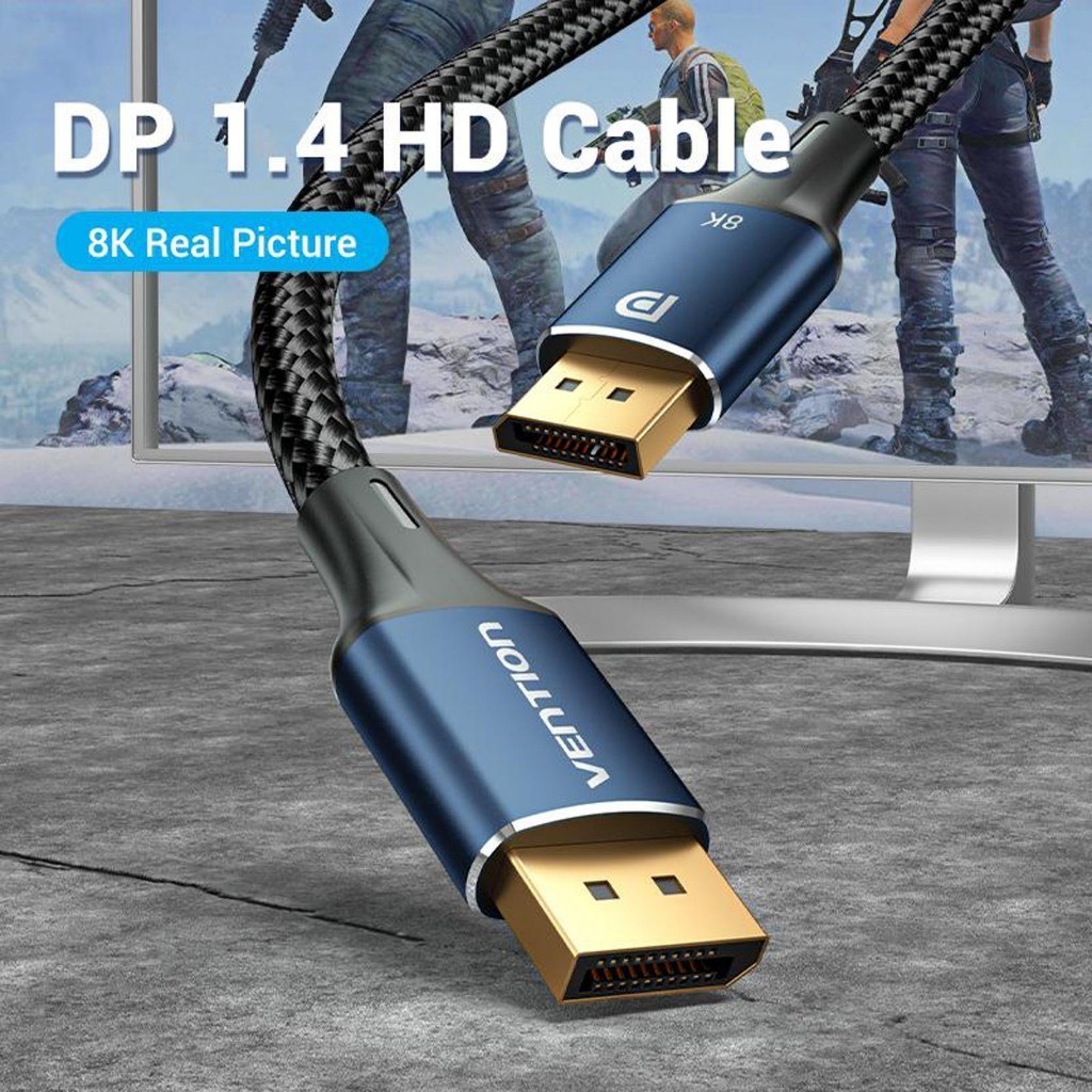 VENTION HCELH Kabel Display Port Male to Display Port Male 8K 2M 2 Meter DisplayPort DP 1.4 Cable Ul