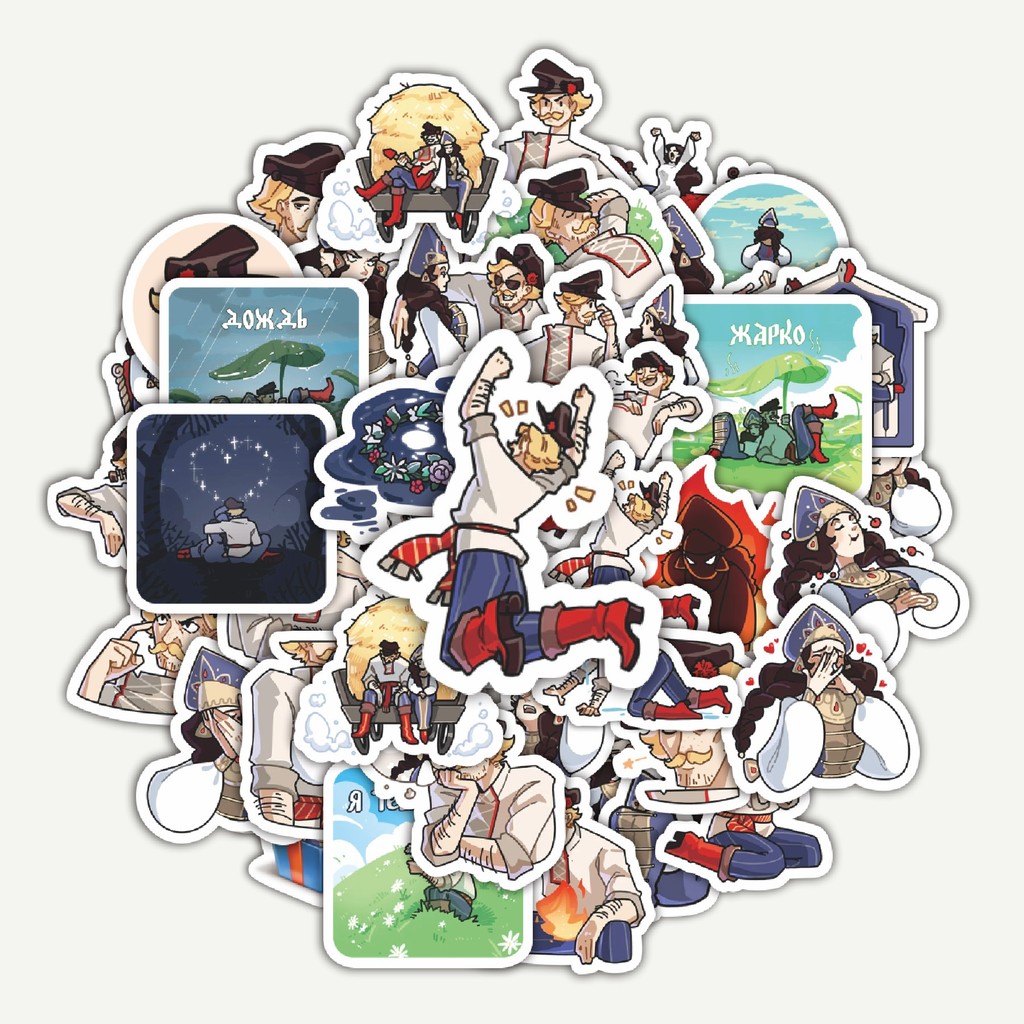 

Sticker Pack Funny Character Boyars The Vilager | Sticker TUMBLR | Stiker LAPTOP KOPER HELM