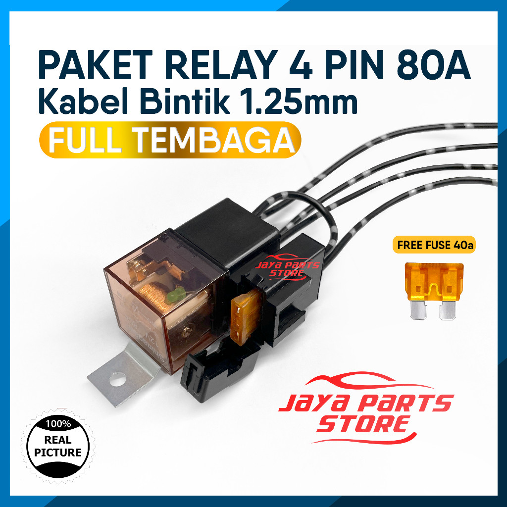 Relay Untuk Klakson dan Lampu 4 Kaki 12v 80A PMV - Riley Riley 4 Pin - untuk Kelakson Denso Bosch He