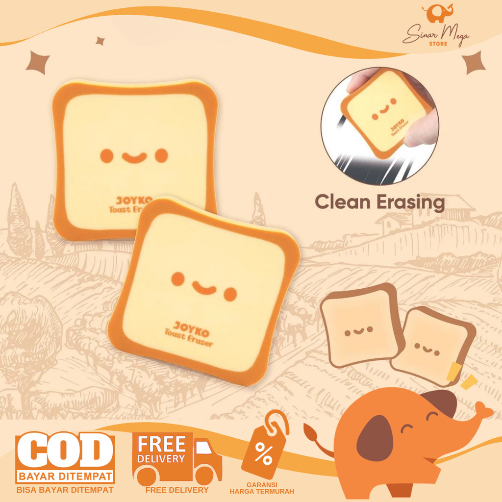 

Joyko Penghapus Karet Karekter Roti Panggang Eraser ER-161 Toast Eraser