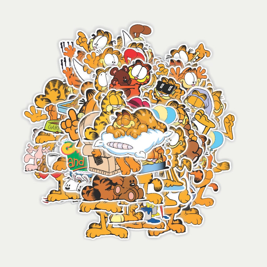 

Sticker Pack Stiker Kartun Garfield Dekorasi Lucu Kreatif untuk Notebook, Skateboard, HP