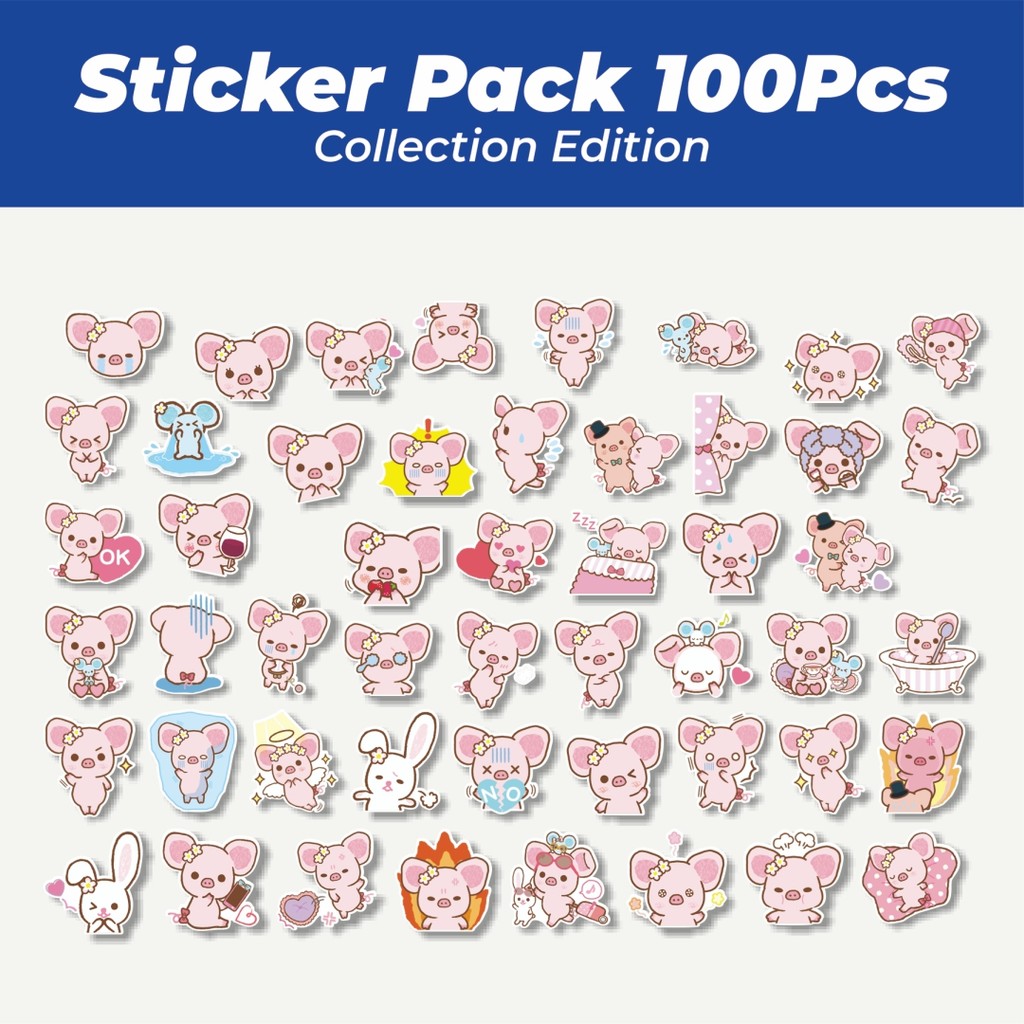

Hot Stiker Line Piggy girl's Pinkish Lucu Anti Air Stikers Berperekat Waterproof Sticker Decal Buat Motor Helm Buku Journal Koper Casing HP Laptop Botol Minum