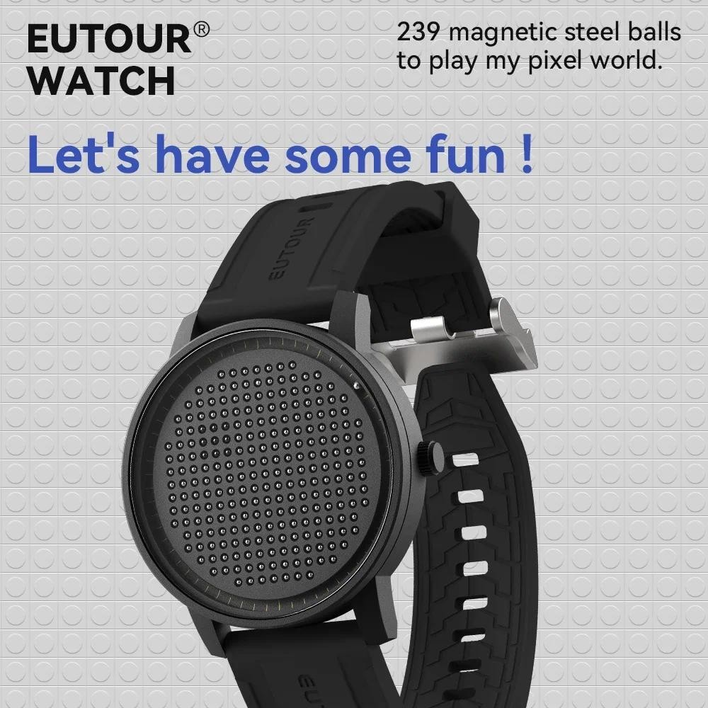 EUTOUR 2025 new magnetic fashion casual quartz watch simple men's watches silicone strap uni watches
