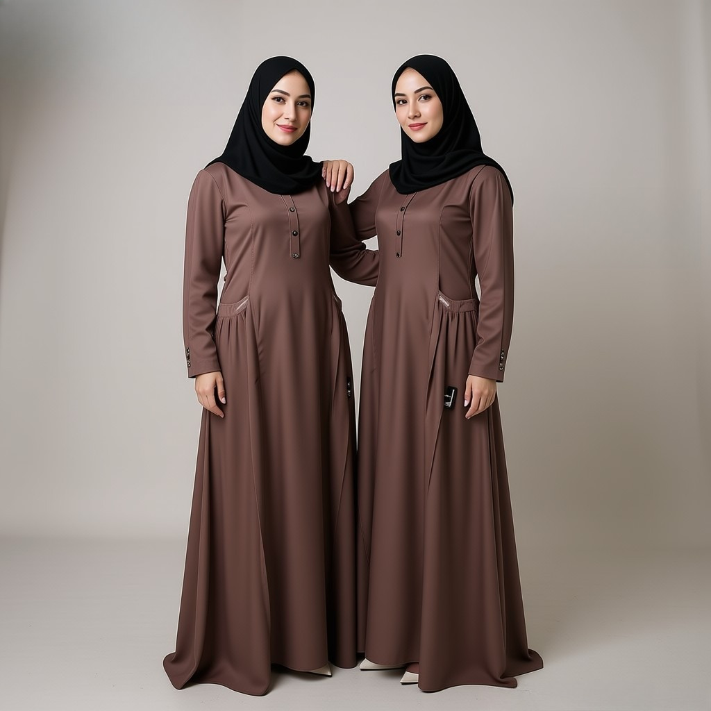 Hanna Zara - Abaya Kancing Qhisty Dress Exclusive Annasihah | Abaya Arab Hitam Terbaru | Gamis Abaya