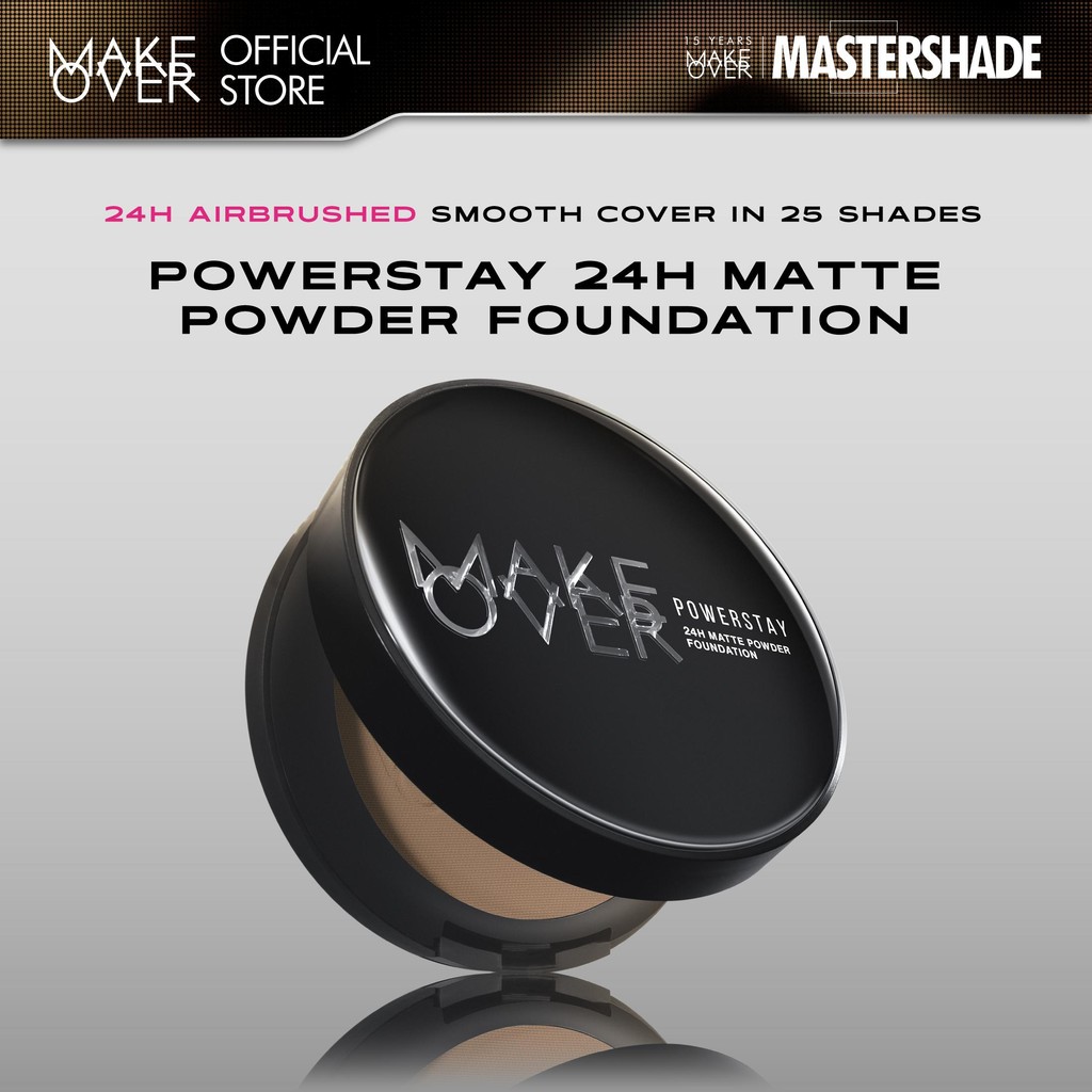 [SPECIAL MASTERSHADE] MAKE OVER Powerstay 24H Matte Powder Foundation -  Bedak Padat High Coverage R