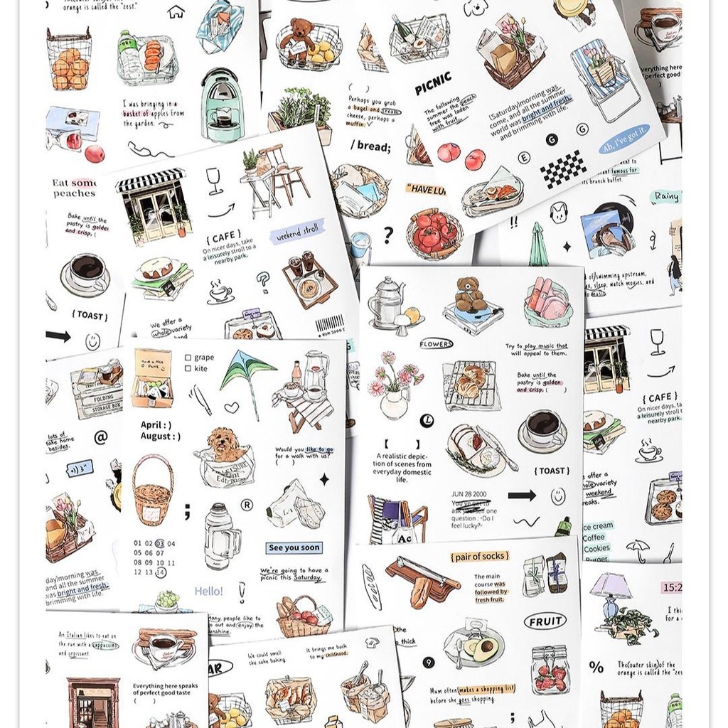 

Sticker Isi 2 Lembar / Pack Deco PAPERMORE EDITION 02 Daily Scrapbook Journal Stiker DIY Craftycharm