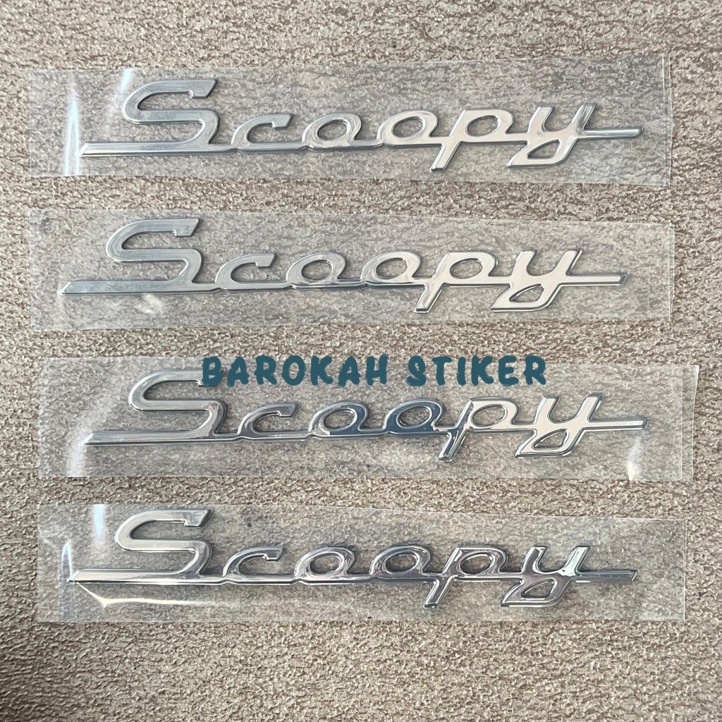 Logo Emblem Honda Scoopy  3D 2014-2016 sepasang kanan kiri timbul Original