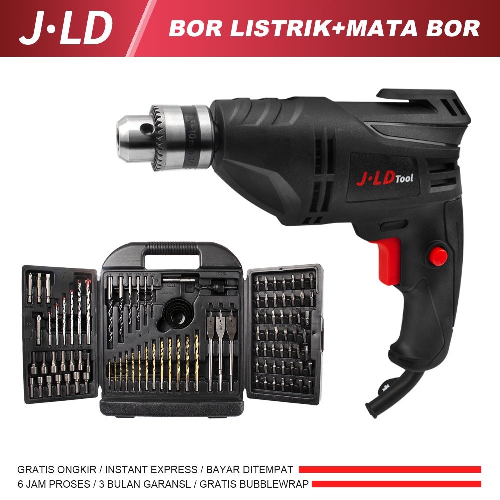 JLD bor listrik 100PCS MATA BOR Mata Bor Kipas, HSS, Holesaw, Kayu, Tembok, Besi 380w 10MM MESIN BOR
