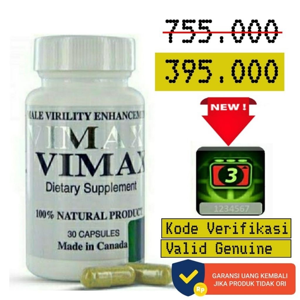VIMAX Canada Original  100% Asli Bercode Valid Herbal Pria Pembesar Alami Permanen