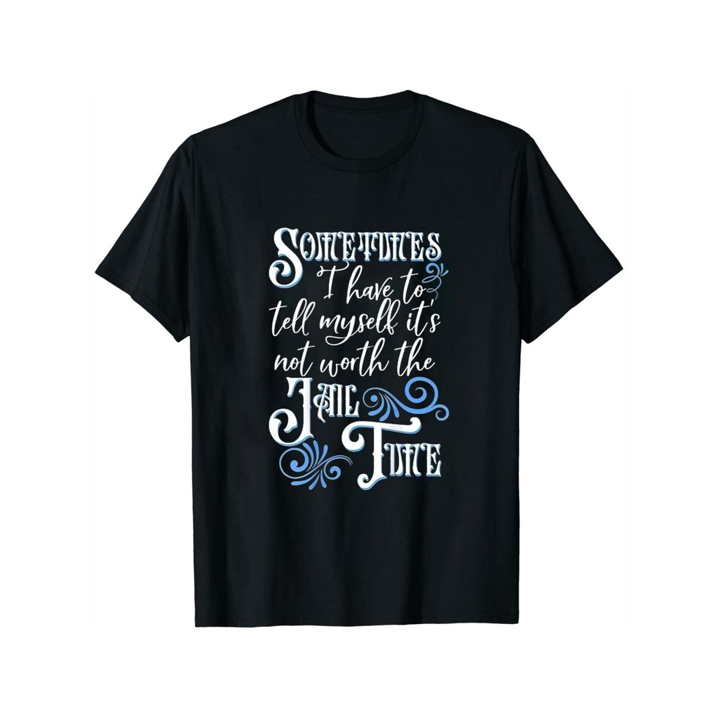 Kaos Wanita Big Size Hitam Katun Lengan Pendek Cetak Lucu Humor Quote Casual
