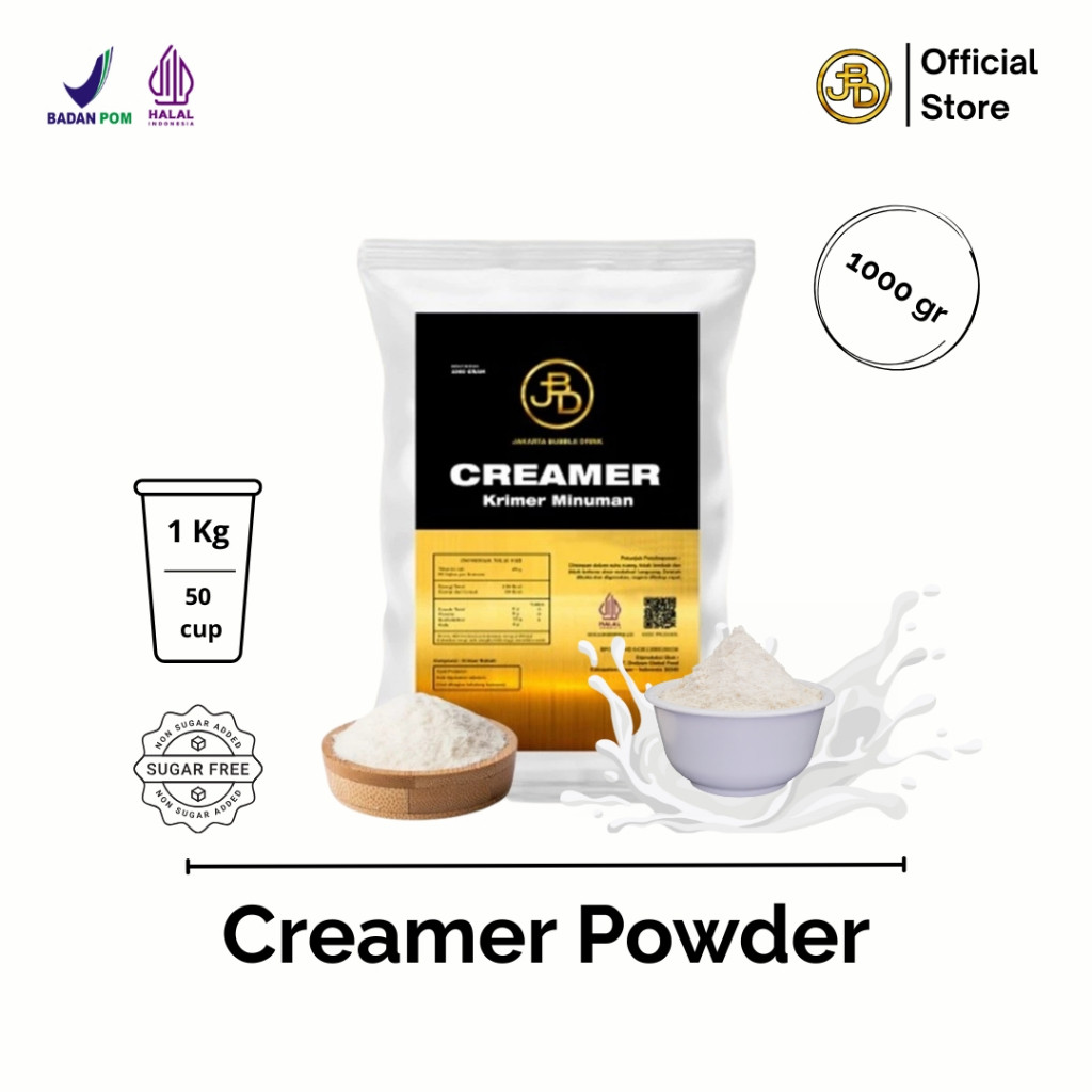 

CREAMER PREMIUM 1KG NON DAIRY / CREAMER BUBUK MINUMAN/ CREAMER POWDER/ JAKARTA BUBBLE DRINK/ HALAL