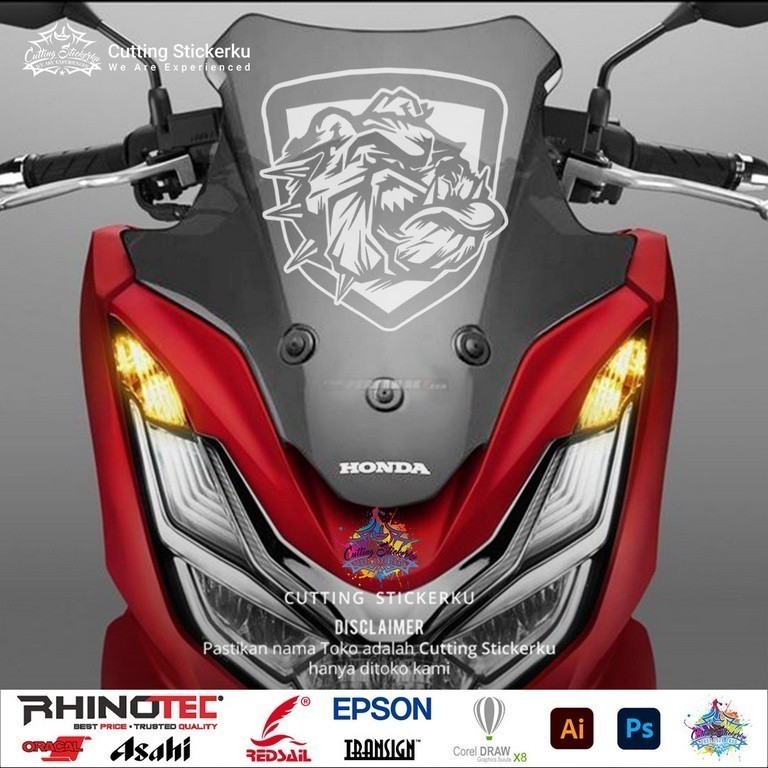 Sticker Cutting Logo Mighty Bulldog Variasi Motor & Mobil Custom Emblem