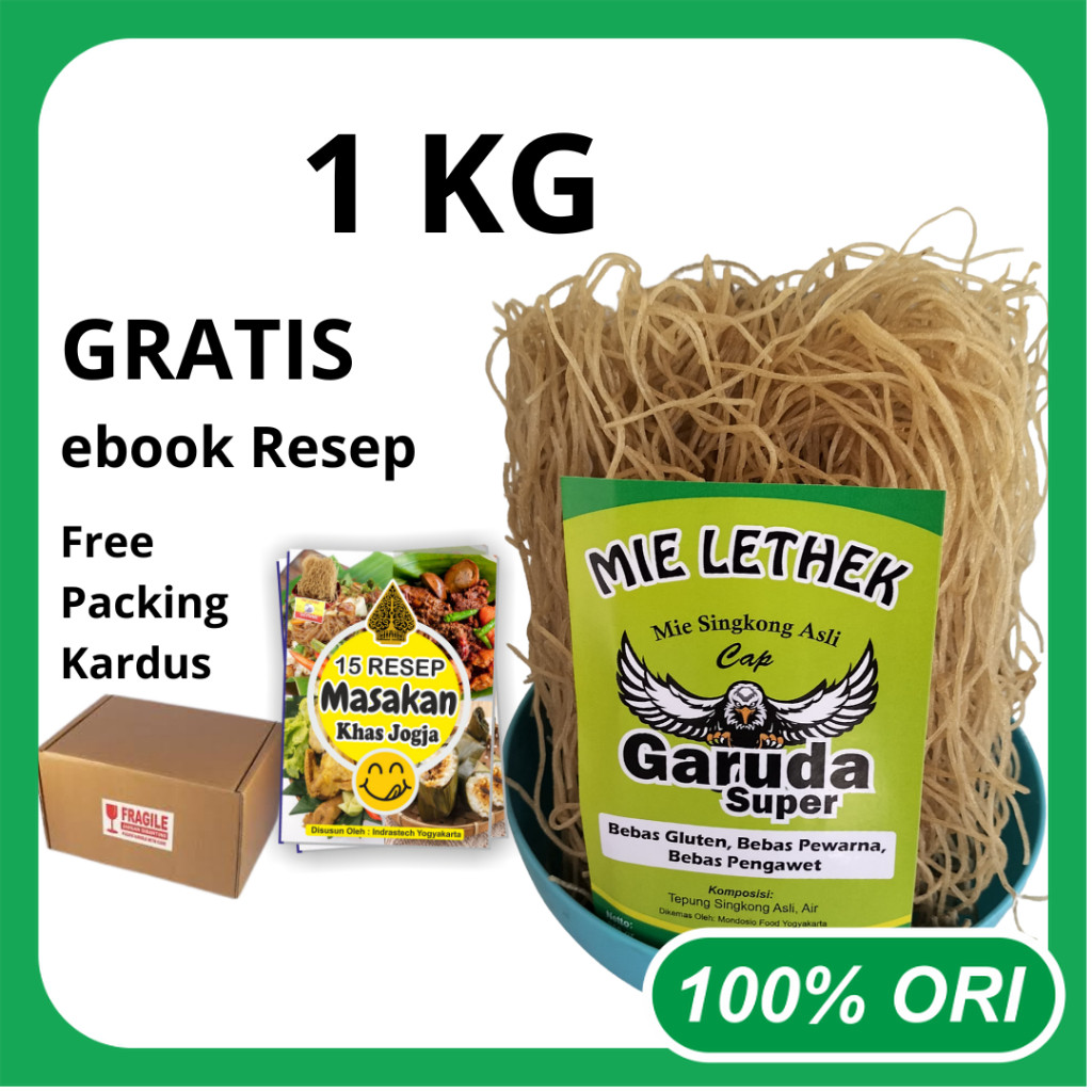 

Mie Lethek Cap Garuda Super 1Kg – Mie Singkong Tradisional Sehat Bebas Gluten Asli Bantul Jogja