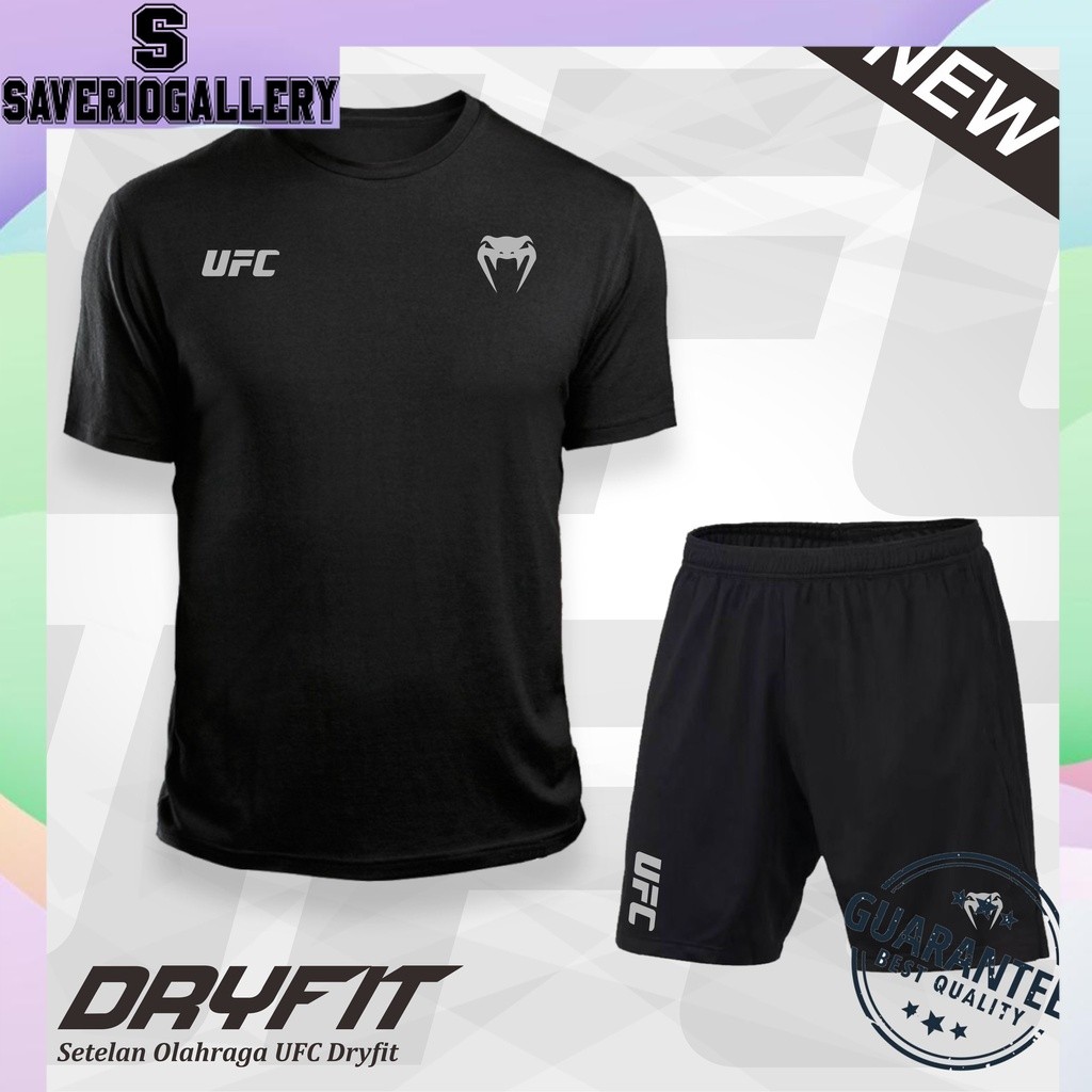 Setelan Olahraga Pria UFC Dryfit 1 Set Baju Jersey Sport