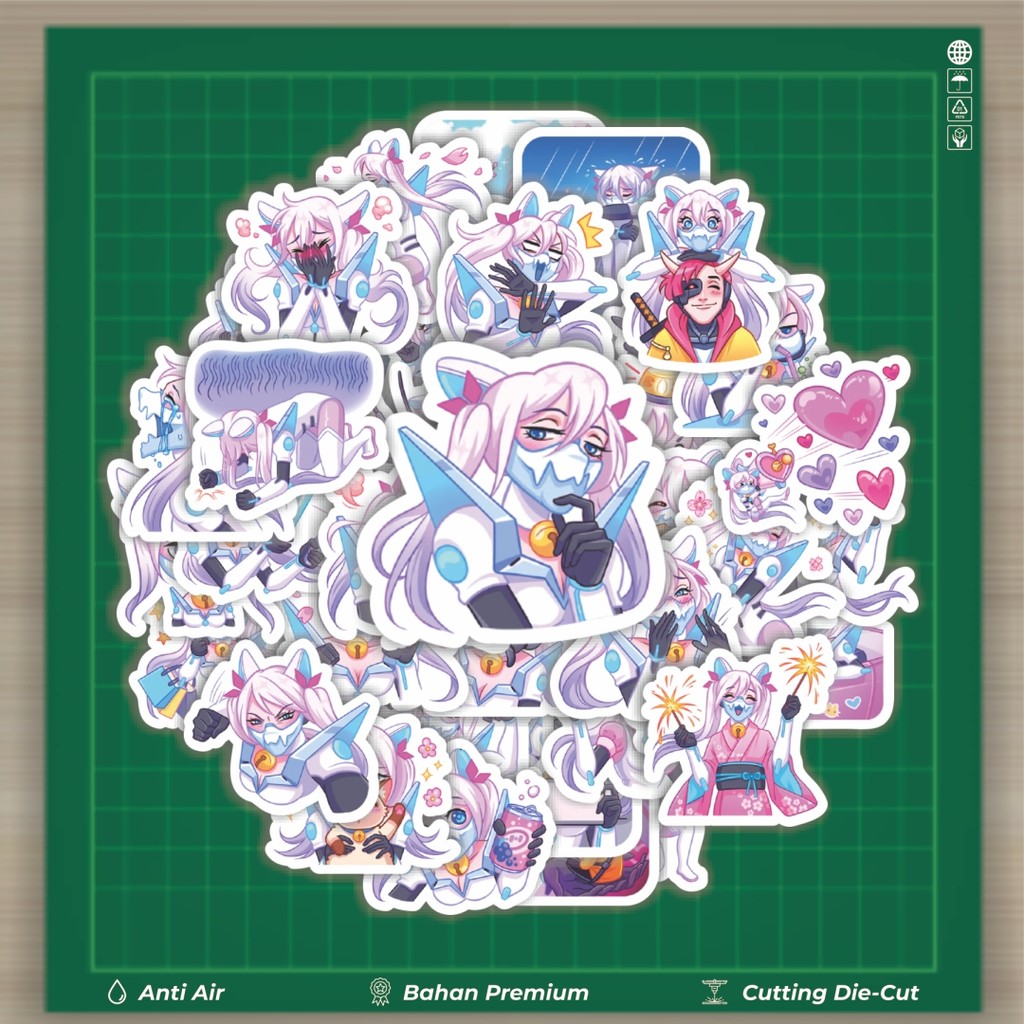 

HOT 50 PCS STIKER Stiker Funny Character Sona The Cyber Bunny Stiker Fashion Cars Decal Dingin Kartu Album Custom Vinyl Anti Air- Sticker Aesthetic Buku Journal Koper Casing HP Tablet Laptop Helm Motor Botol Minum