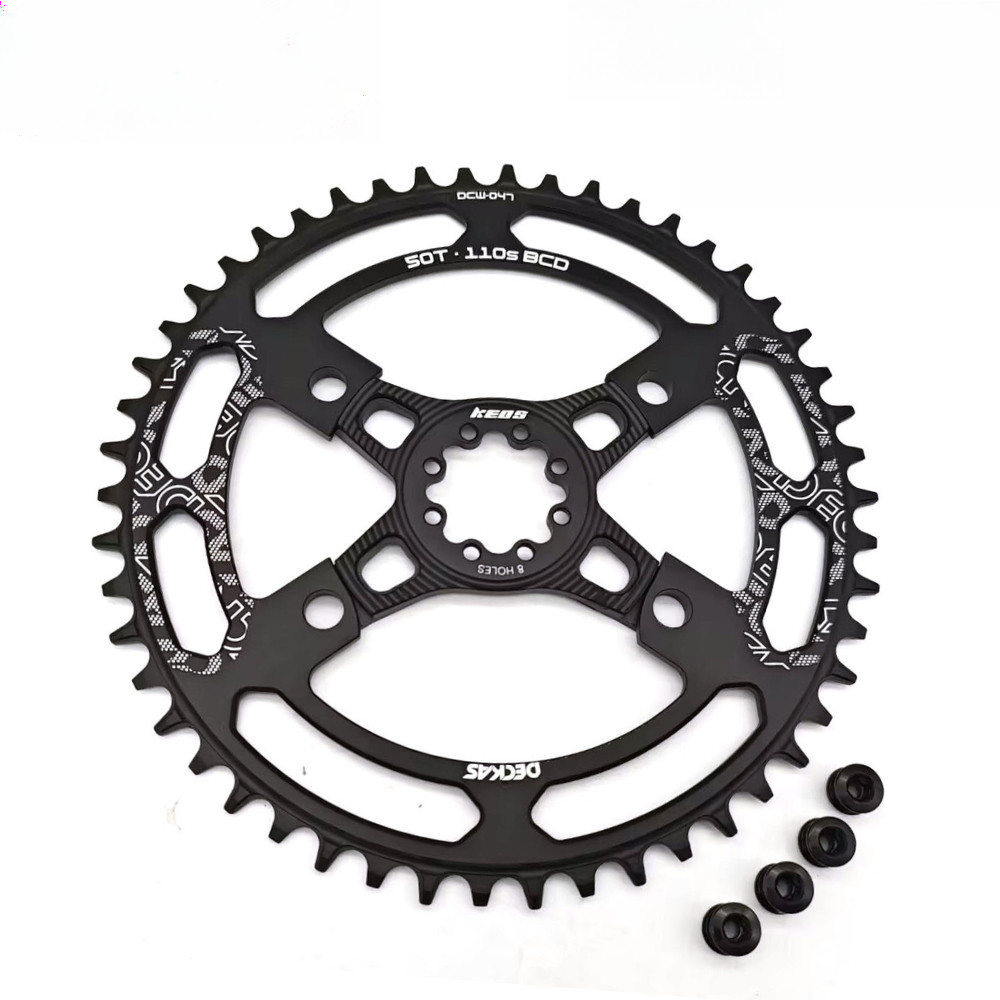 KEOS 8-Bolt Direct Mount Spider - 110BCD 4-Hole Single/Double Chainring System with Ultra-Light Desi