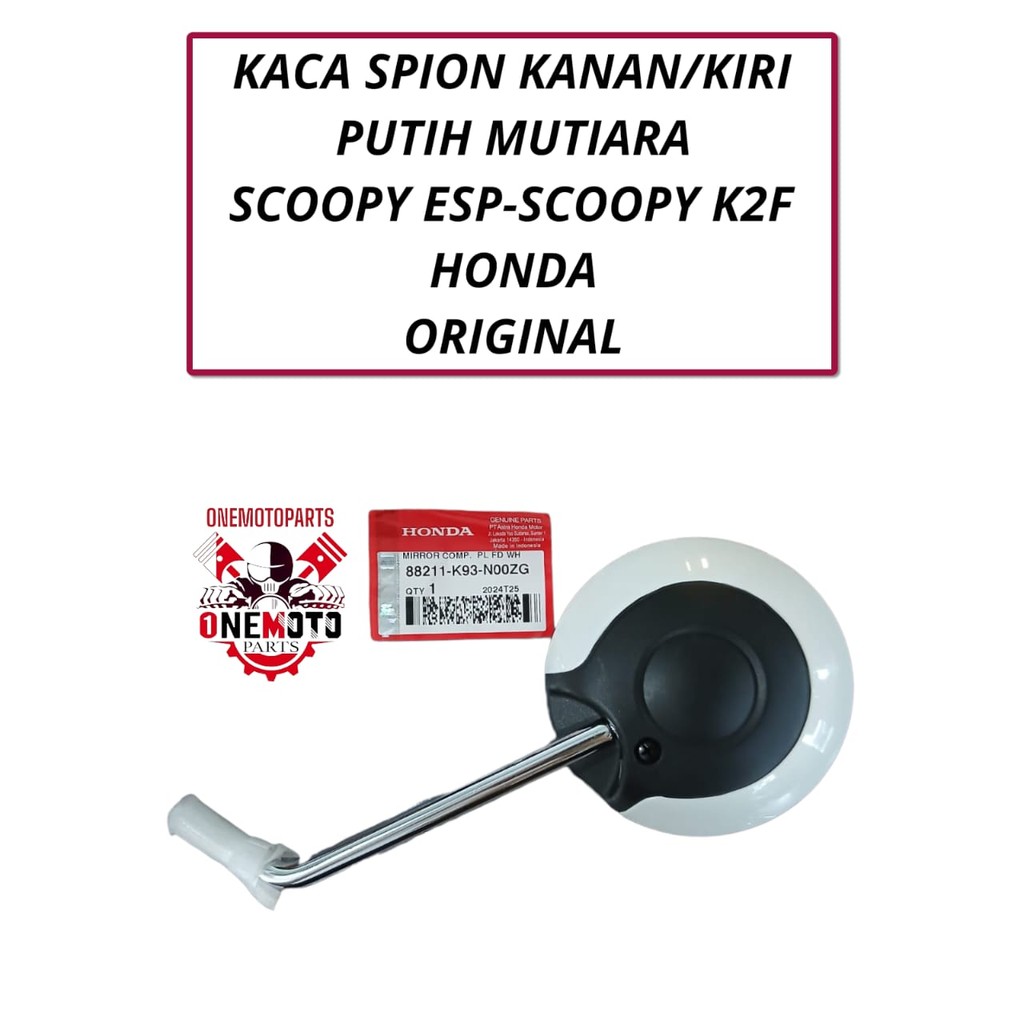 KACA SPION KANAN/KIRI PUTIH MUTIARA SCOOPY ESP K2F HONDA 88211-K93-N00ZG ORIGINAL
