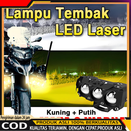 COD Mipanda Lampu Tembak Laser Foglamp Sql 3 Mata Kipas Super Bright Motor Mobil Lampu Tembak CR7 3 
