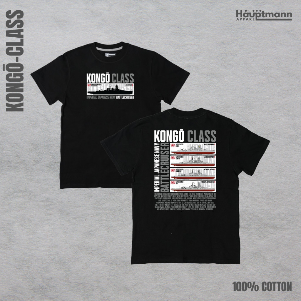 (COD) Hauptmann T-Shirt/Kaos Kongo Class Battlecruiser Jepang - Hitam