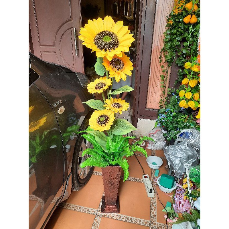 Artificial bunga/pohon  matahari jumbo/bunga plastik /bunga pojok/Bunga sudut ruangan /bunga tinggi