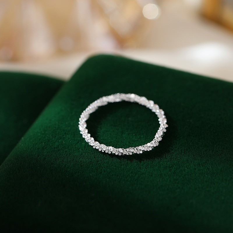 Cincin Shiny Fashion Wanita Cantik Simple Dan Elegan Cincin Rantai Berkilau