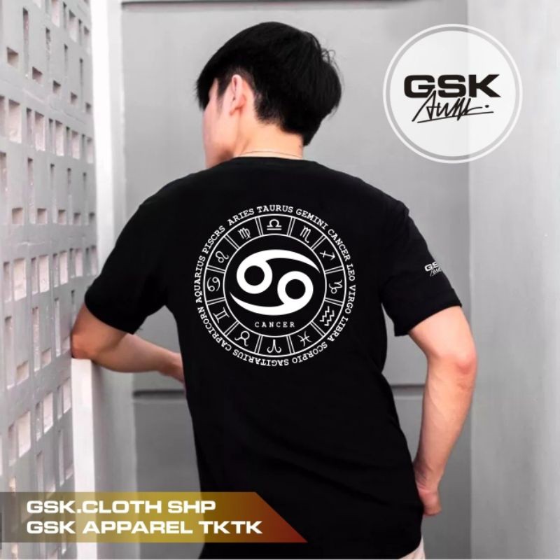 KAOS BAJU DISTRO ZODIAK CANCER BINTANG BULAN PRIA WANITA  T-SHIRT ORIGINAL ZODIAC UNISEX