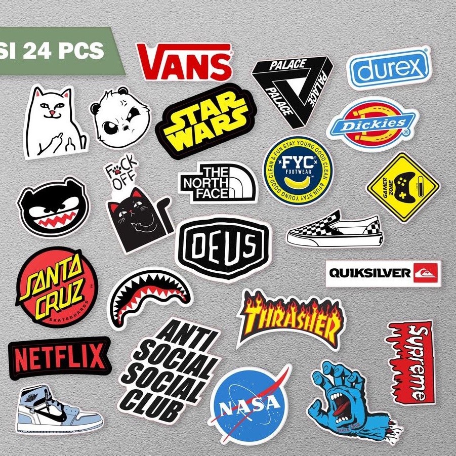 

GROSIR SETIKER 40 PCS STICKER LOGO BRAND AESTHETIC ANTI AIR UNTUK LAPTOP CASE TUMBLER KOPER HP HELM DAN MOTOR STIKER LEBTOB LEPTOB ESTETIK TINGGAL TEMPEL