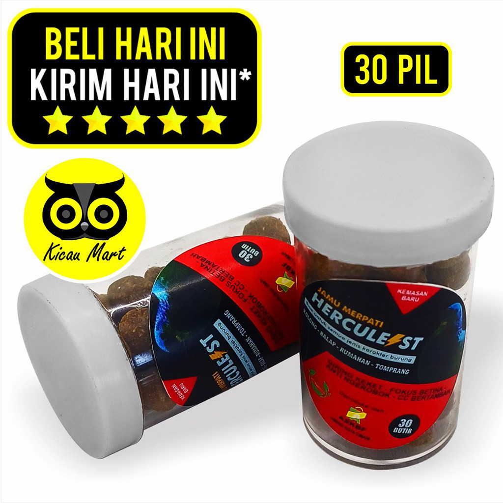 KICAU MART Pil Merpati Balap Jamu Hercules Herculest Isi 30 Butir Vitamin Suplemen burung Merpati Ko