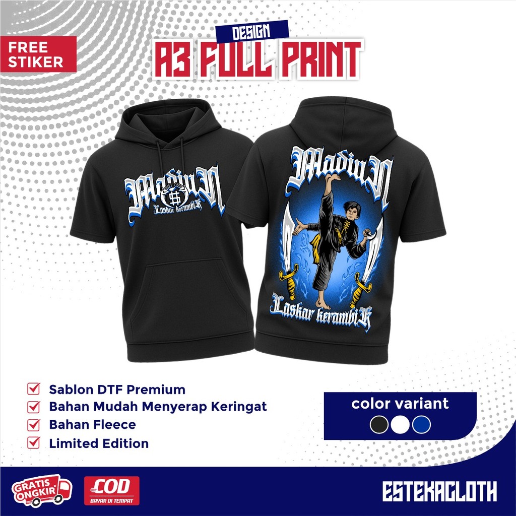 Ts-HOODIE PSHW MADIUN LASKAR KERAMBIK- TS HOODIE PSHW TERBARU - TS HOODIE SH WINONGO  (THF240SB)