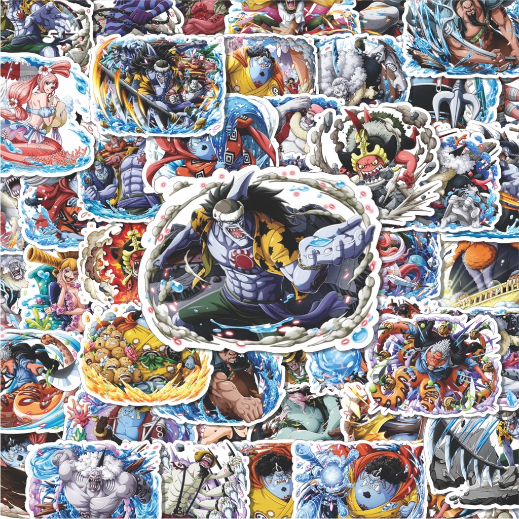 100PCS Lucu Stiker Fsmd - Fishman And Mermaid Race Stiker Aesthetic Stiker Anti Air Stikers Berperek