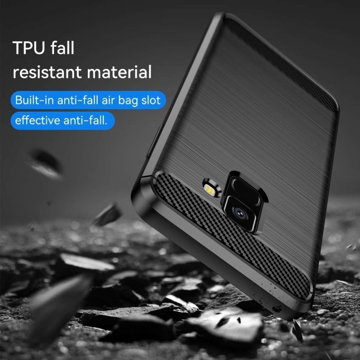 CASE SAMSUNG A8 2018 CASE RUGGED CARBON ARMOR ANTI SHOCK