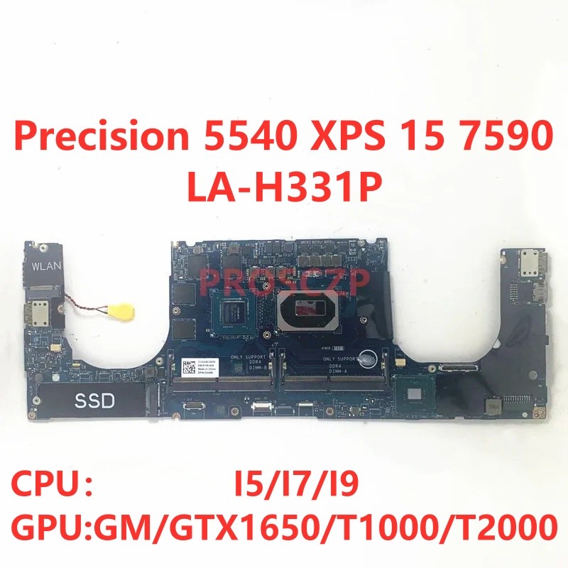 LA-H331P Mainboard For DELL Precision 5540 XPS 15 7590 Laptop Motherboard With I5/I7/I9 CPU GM/GTX16