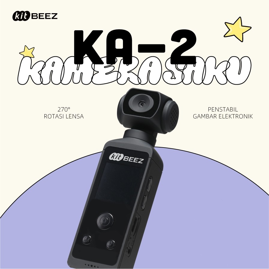 CASEORY KiTBEEZ KA-2 Kamera Pocket WiFi Action Cam Kamera Gopro 4K HD Camcorder kamera action Rotasi