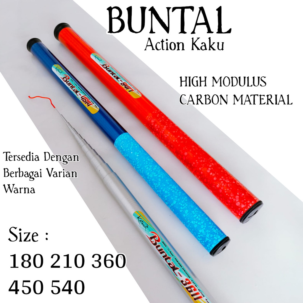 Katana Buntal 180 210 270 300 360 450 540 Joran Tegek Ruas Pendek Bahan High Modulus Carbon Action K
