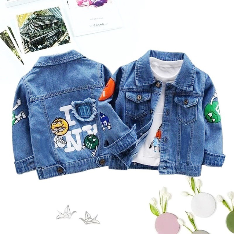 MALLALLYSON Jaket Jeans Anak Laki-Laki 1 - 6 Tahun