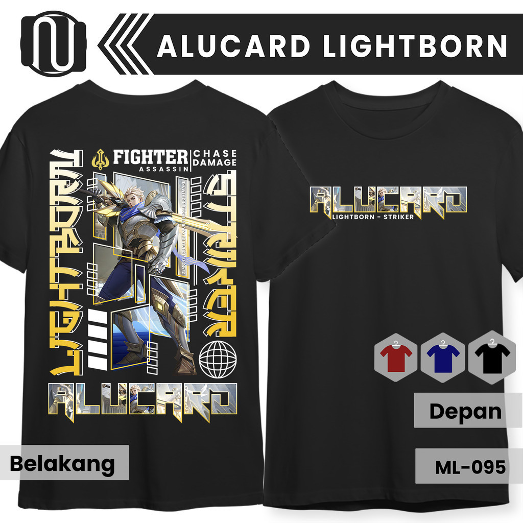 Kaos MLBB ALUCARD Lightborn Lengan Pendek Hitam Navy Maroon T-Shirt Baju Mobile Legeds